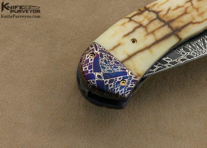 A.C. "Tony" Metsala Custom Knife Sole Authorship Damascus One of a Kind Flipper Liinerlock - Image 4