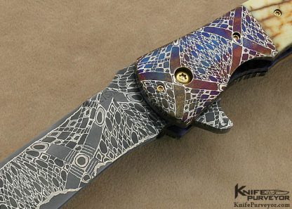 A.C. "Tony" Metsala Custom Knife Sole Authorship Damascus One of a Kind Flipper Liinerlock - Image 2