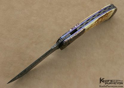 A.C. "Tony" Metsala Custom Knife Sole Authorship Damascus One of a Kind Flipper Liinerlock - Image 5