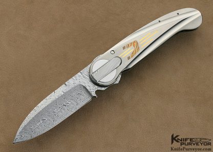 Michael Walker Custom Knife Damasteel Damascus & Titanium D-Lock