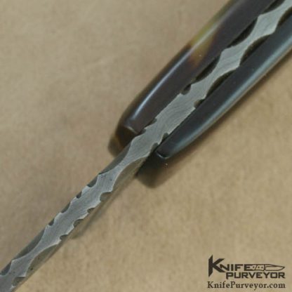 Michel Blum Custom Knife Damascus Fixed Blade - Image 4