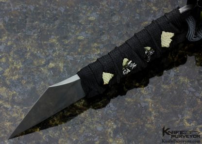 Michael Burch Custom Knife Cord Wrapped Stingray with Skeleton Menuki Fixed Blade - Image 7