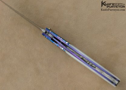Michael J. Smith Custom Knife Mother of Pearl Shell & Damascus Linerlock - Image 5