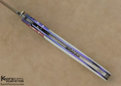 Michael J. Smith Custom Knife Mother of Pearl Shell & Damascus Linerlock - Image 8