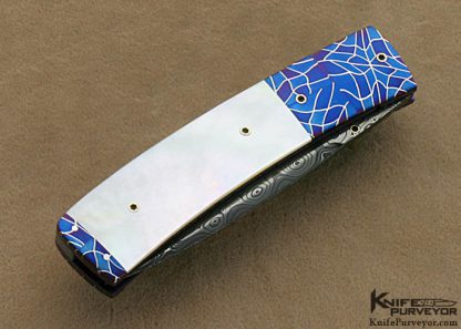 Michael J. Smith Custom Knives Mother of Pearl & Damascus "Conqueror" Linerlock - Image 3