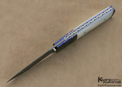 Michael J. Smith Custom Knives Mother of Pearl & Damascus "Conqueror" Linerlock - Image 4