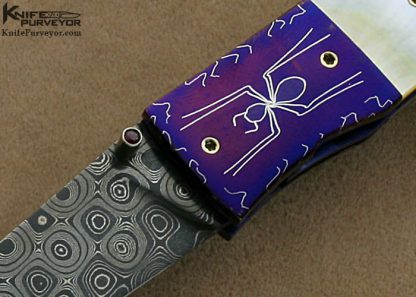 Michael J. Smith Custom Knives Mother of Pearl & Damascus "Gent's Folder" Linerlock - Image 2