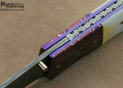 Michael J. Smith Custom Knives Mother of Pearl & Damascus "Gent's Folder" Linerlock - Image 5