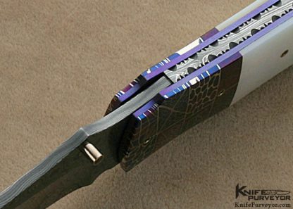 Michael J. Smith Custom Knives Mother of Pearl & Damascus "Crescent Moon" Linerlock - Image 5