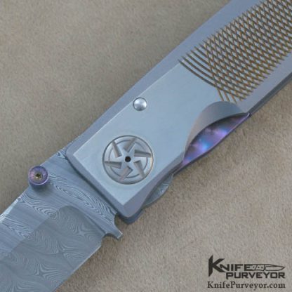 Michael Walker Custom Knife Machine Titanium & Damascus LinerLock - Image 2