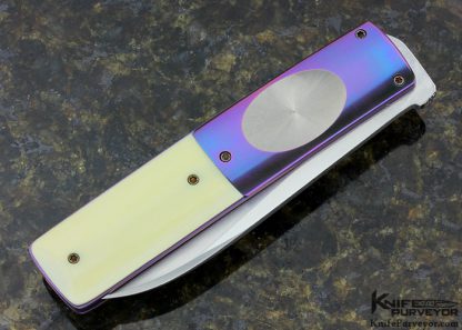 Michael Walker Custom Knife #001 D-Lock Walrus & Machined Anodized Titanium - Image 3