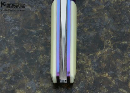 Michael Walker Custom Knife #001 D-Lock Walrus & Machined Anodized Titanium - Image 6