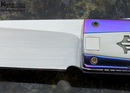 Michael Walker Custom Knife #001 D-Lock Walrus & Machined Anodized Titanium - Image 2
