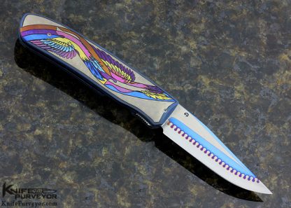 Michael Walker Custom Knife Zipper Blade Linerlock Engraved by Patricia Walker - Image 3
