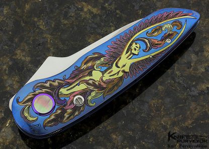 Michael Walker Custom Knife Engraved by Patricia Walker Blade Lock - Image 7