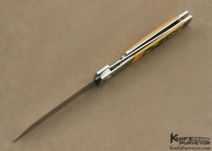 Michael Walker Custom Knife Tanto Engraved and Scrimshawed by Patricia Walker - Image 8