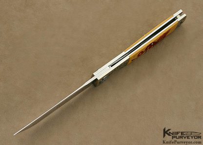 Michael Walker Custom Knife Tanto Engraved and Scrimshawed by Patricia Walker - Image 7