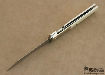 Michael Walker Custom Knife Mammoth Ivory Tanto Linerlock - Image 5
