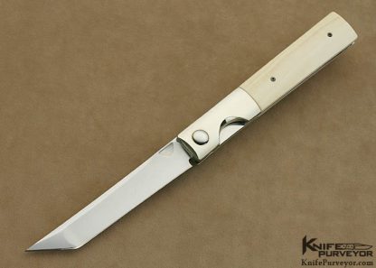 Michael Walker Custom Knife Mammoth Ivory Tanto Linerlock