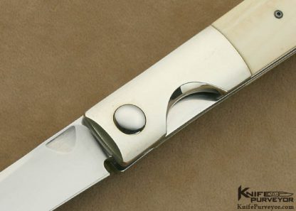 Michael Walker Custom Knife Mammoth Ivory Tanto Linerlock - Image 2