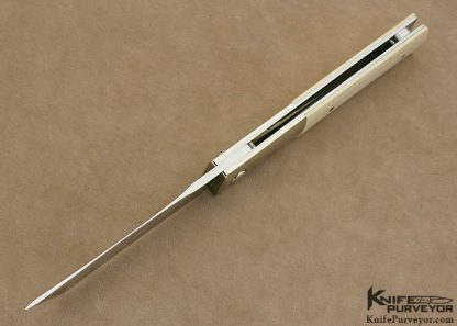 Michael Walker Custom Knife Mammoth Ivory Tanto Linerlock - Image 4