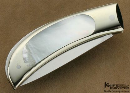 Michael Walker Custom Knives 1983 Made "Walker's Lockers" Mother of Pearl Shell Interframe Lockback - Image 3