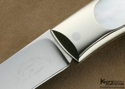 Michael Walker Custom Knives 1983 Made "Walker's Lockers" Mother of Pearl Shell Interframe Lockback - Image 2