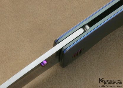 Michael Walker Custom Knife Machined Linen Micarta Anodized Titanium Bolstered Linerlock - Image 6