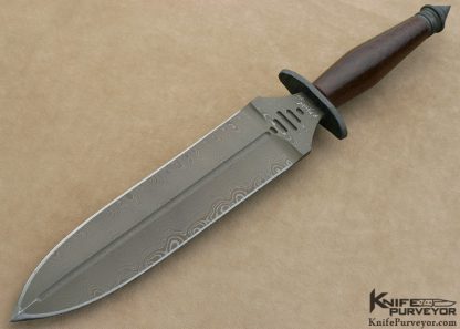 Mick Strider Custom Knife Damascus, Flamed Titanium and Natural Micarta "V-45" Combat Dagger