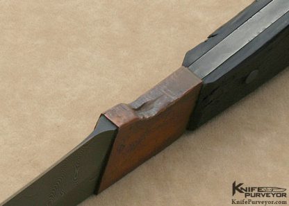 Mick Strider Custom Knife Tim Ferguson Brown Damascus and Antiqued Weathered Blackwood "iirc" - Image 10