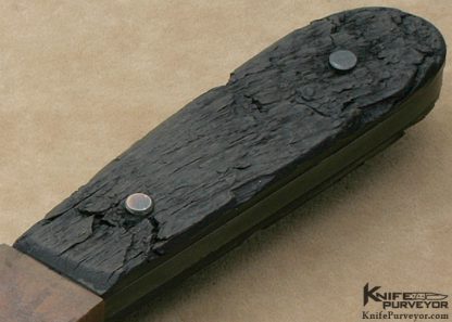 Mick Strider Custom Knife Tim Ferguson Brown Damascus and Antiqued Weathered Blackwood "iirc" - Image 3
