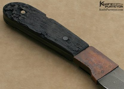 Mick Strider Custom Knife Tim Ferguson Brown Damascus and Antiqued Weathered Blackwood "iirc" - Image 6