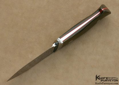 Mike Lovett Custom Knife Green Canvas Micarta Drop Point Hunter - Image 5