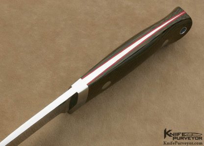 Mike Lovett Custom Knife Green Canvas Micarta Drop Point Hunter - Image 4