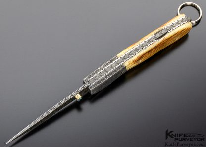 Mike "Whiskers" Allen Custom Knife Mosaic Damascus Lockback - Image 6