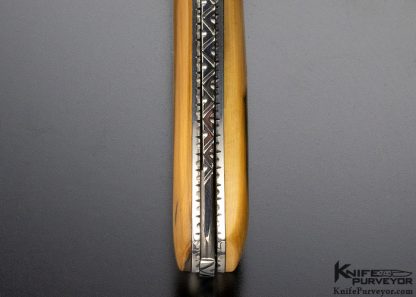 Mike "Whiskers" Allen Custom Knife Engraved Mastodon Scale Release Automatic - Image 7