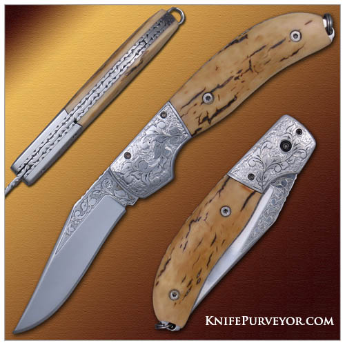 Mike Whiskers Allen's Custom Knife: Sole Authorship Engraved Bolster Release Auto