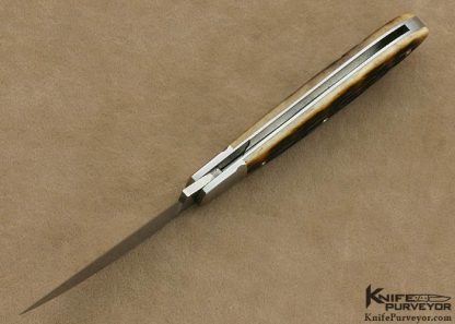 Mike Zscherny Custom Knife Remington Jigged Bone Wharncliff Teardrop Slip JointÃ‚Â with Federal Shield - Image 5