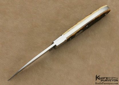 Mike Zscherny Custom Knife Remington Jigged Bone Wharncliff Teardrop Slip JointÃ‚Â with Federal Shield - Image 4