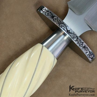 Jim Minnick Pair of Ebony and Ivory Engraved Daggers - Image 4