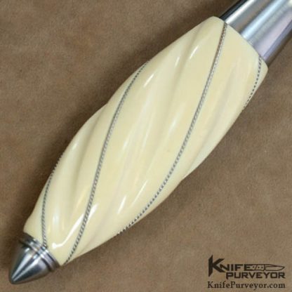 Jim Minnick Pair of Ebony and Ivory Engraved Daggers - Image 5
