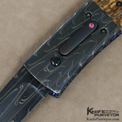 Jim Minnick Custom Knife Damascus Auto - Image 2