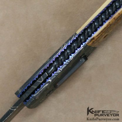 Jim Minnick Custom Knife Damascus Auto - Image 4