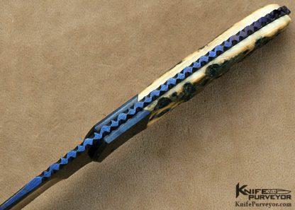 Sidney "Pete" Moon Custom Knives  Blued Devin Thomas Damascus Hunter - Image 4