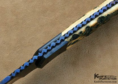 Sidney "Pete" Moon Custom Knives  Blued Devin Thomas Damascus Hunter - Image 5