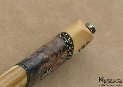 Morgan Axelsson Custom Knife Sole Authorship Mosaic Damascus with Curly Birch, Mammoth Ivory and Sterling Silver - Image 8