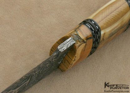 Morgan Axelsson Custom Knife Sole Authorship Mosaic Damascus with Curly Birch, Mammoth Ivory and Sterling Silver - Image 7
