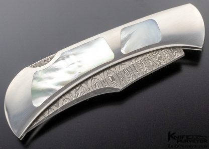 Murray Sterling Custom Knife Damascus Folding Bowie Lockback - Image 5
