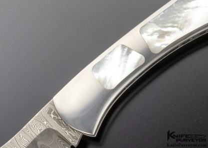 Murray Sterling Custom Knife Damascus Folding Bowie Lockback - Image 2
