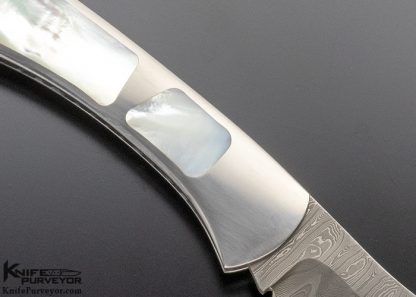 Murray Sterling Custom Knife Damascus Folding Bowie Lockback - Image 4